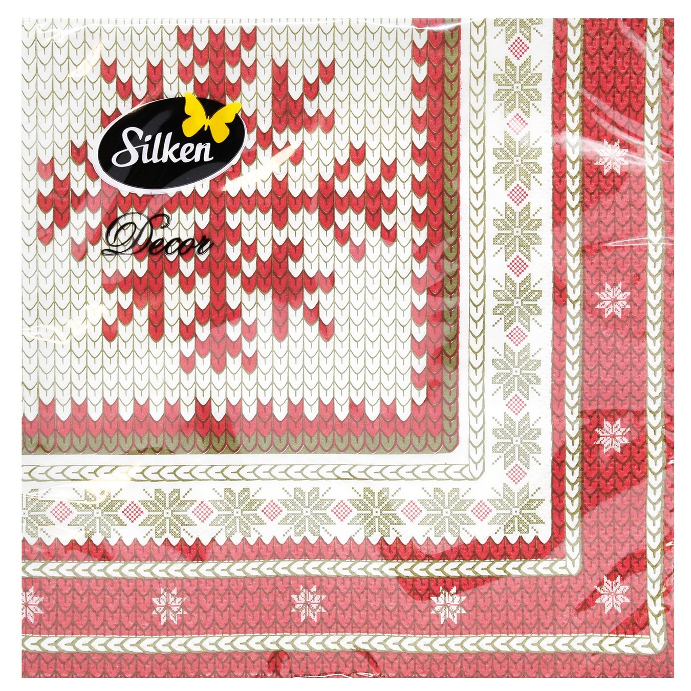 

Салфетки столовые Silken НР Вязка 33х33см 18шт