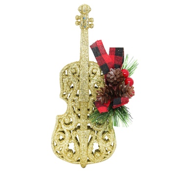 Stolyar Decoration Violin with Decor gold 18x7cm E2457G