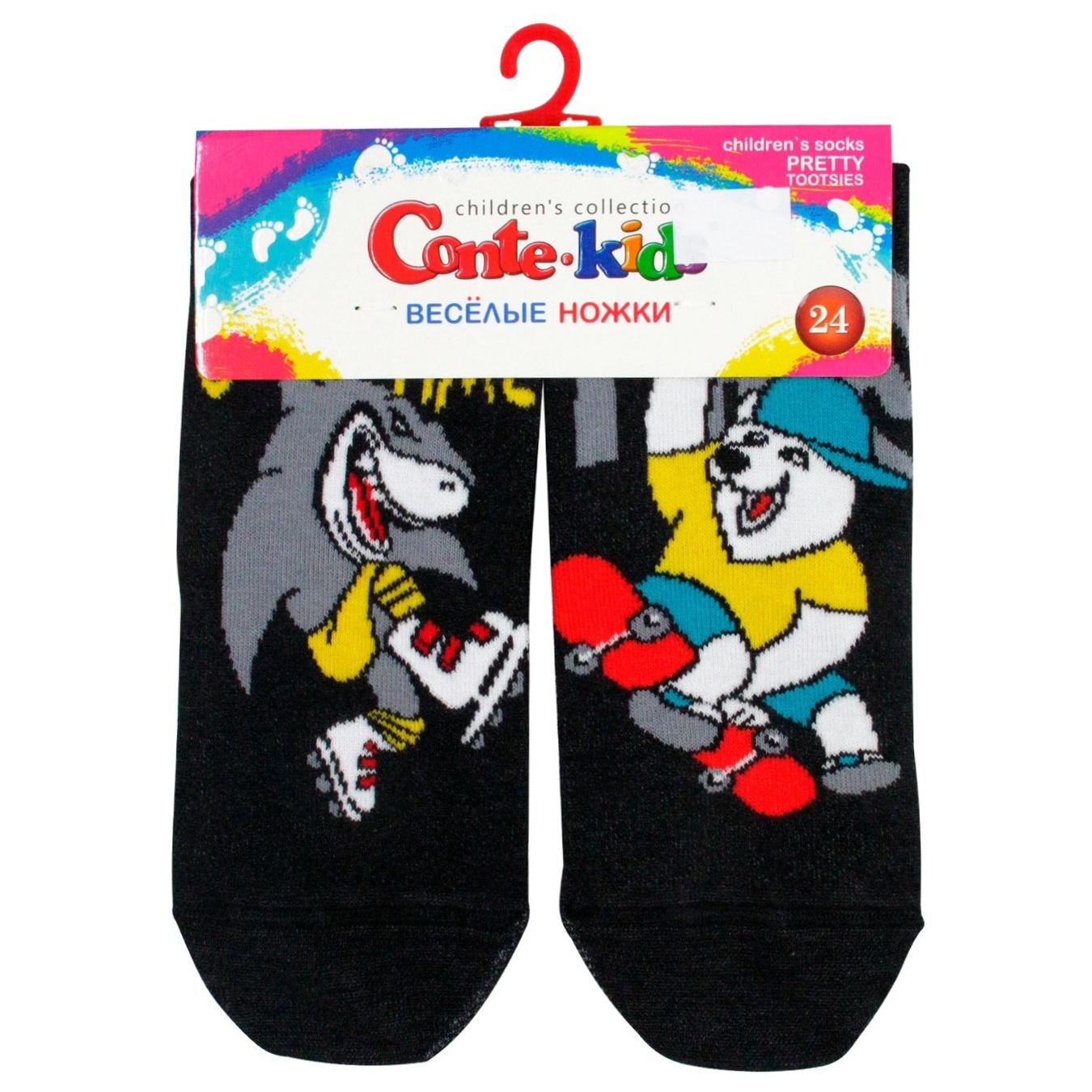 

Носки детские Conte Kids Веселые ножки черный размер 24