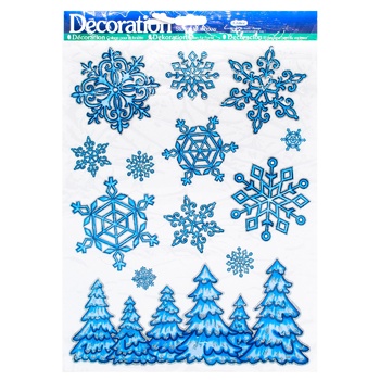 Blue Snowflakes Window Sticker Decoration - buy, prices for - photo 1