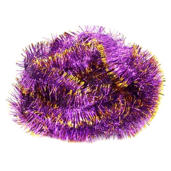 Crimson and Gold Christmas Tinsel Decoration 50mm 2.6m - buy, prices for - photo 1