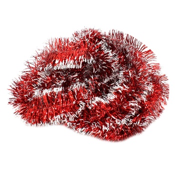 Red and White Christmas Tinsel Decoration 50mm 2.6m - buy, prices for ULTRAMARKET - photo 1