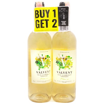 Valvent Les Grands Chais de France White Dry Wine 11% 2x0.75l - buy, prices for Za Raz - photo 1