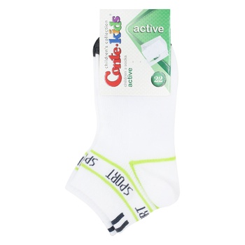 Conte-kids Active White-Lime Children's Socks 22s - buy, prices for ULTRAMARKET - photo 1