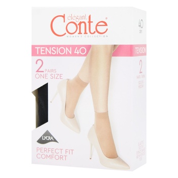 Носки Conte Tension 40 ден женские черные 2 пары 23-25р ​​ - купить, цены на ULTRAMARKET - фото 1