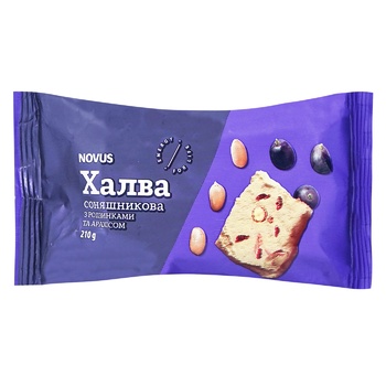 Novus Sunflower Halva with Raisins and Peanuts 210g - buy, prices for NOVUS - photo 1