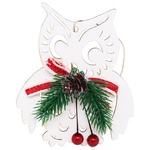 White Owl with Decor Decoration 9.5x11.5cm