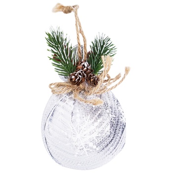 Stolyar Decoration Ball with Decor White 8cm