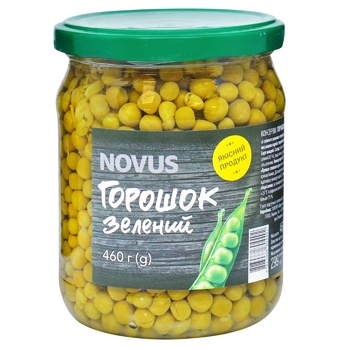 Novus Canned Green Peas 460g - buy, prices for NOVUS - photo 1