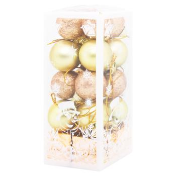 Christmas Balls Golden Set 20pcs*3cm - buy, prices for MegaMarket - photo 1