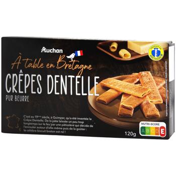 Млинці хрусткі Auchan Crepes Dentelle 120г