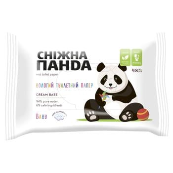 Сніжна панда туалетний папір вологий 48шт Baby Cream - купити, ціни на Auchan - фото 1