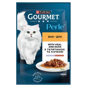Корм вологий Gourmet Perle Duo з телятиною та качкою для котів 85г - купити, ціни на Чудо Маркет - фото 3
