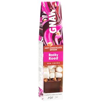 Гарячий шоколад Gnaw Rocky Road молочний на паличці з білим зефіром та фаджем 43г - купити, ціни на - фото 2