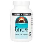 Глицин, Glycine, Source Naturals, 1000 мг, 100 капсул (500 мг в капсуле)