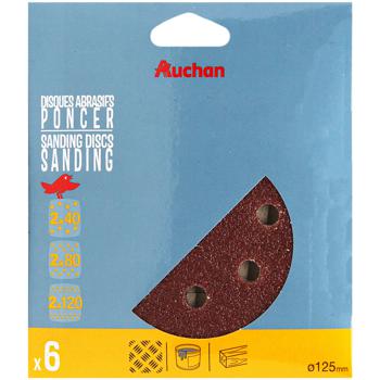 Auchan Sanding Discs Set 125mm 6pcs - buy, prices for Auchan - photo 1