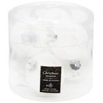 Шар елочный Koopman белый 8см 6шт