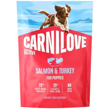 Корм сухий Carnilove Active з лососем та індичкою для цуценят всіх порід 1,5кг - купити, ціни на MasterZoo - фото 1
