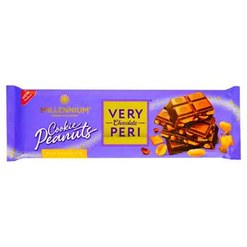 Шоколад молочный Millennium Very Peri с начинкой с печеньем и арахисом 270г - купить, цены на КОСМОС - фото 1