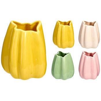 Ваза Тюльпан 12х11,5х13,5см в ассортименте - купить, цены на КОСМОС - фото 1