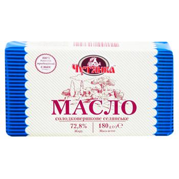 Масло Чутянка Селянське 72.8% 180г - купити, ціни на Ідеал - фото 1