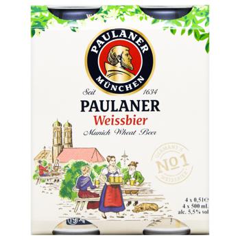 Пиво Paulaner Weissbier светлое 5,5% 0,5л x 4шт - купить, цены на METRO - фото 2