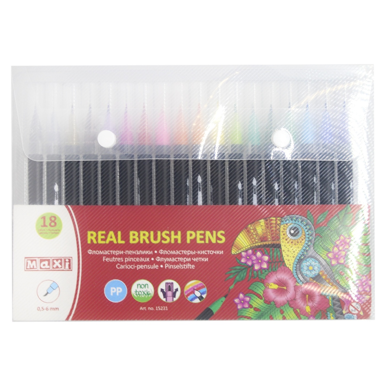 

Фломастеры-кисточки Real Brush 18 цветов MX15231