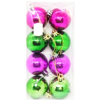 Meloman Set of Christmas Balls 8pcs 5cm ARX02500-8 assortment - buy, prices for - photo 1