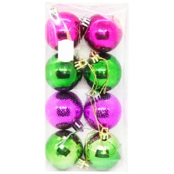 Meloman Set of Christmas Balls 8pcs 5cm ARX02500-8 assortment - buy, prices for MegaMarket - photo 1