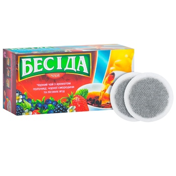 Beseda Black Tea with Strawberry, Black Currant and Wild Berries Aroma 26pcs x 1.8g - buy, prices for NOVUS - photo 4