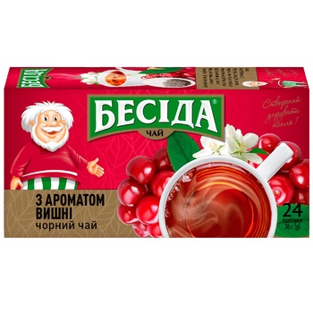 Чай чорний Бесіда з ароматом вишні 24шт 1.5г - купити, ціни на Auchan - фото 2