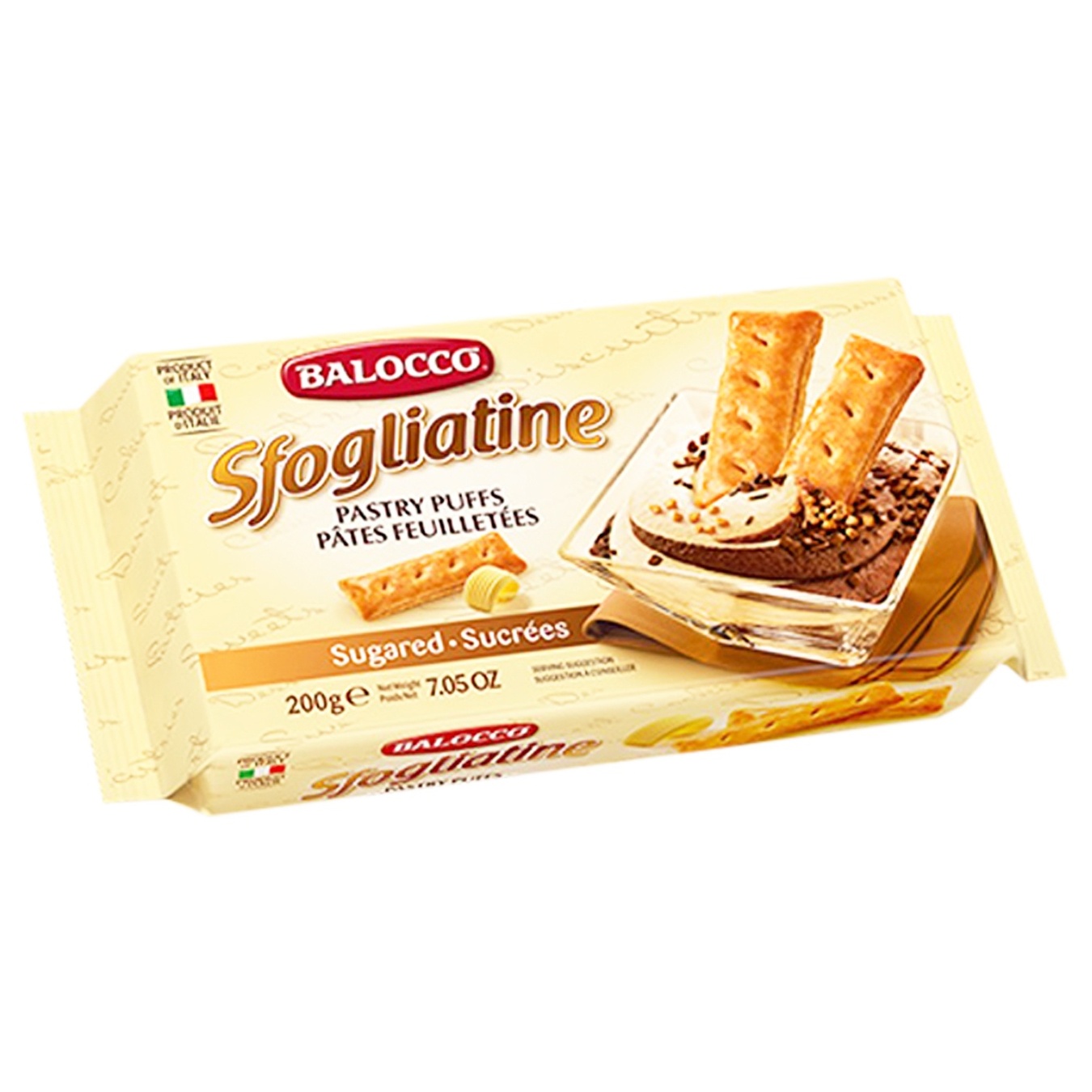 

Печенье Balocco Sfogliatine слоеное с сахаром 200г