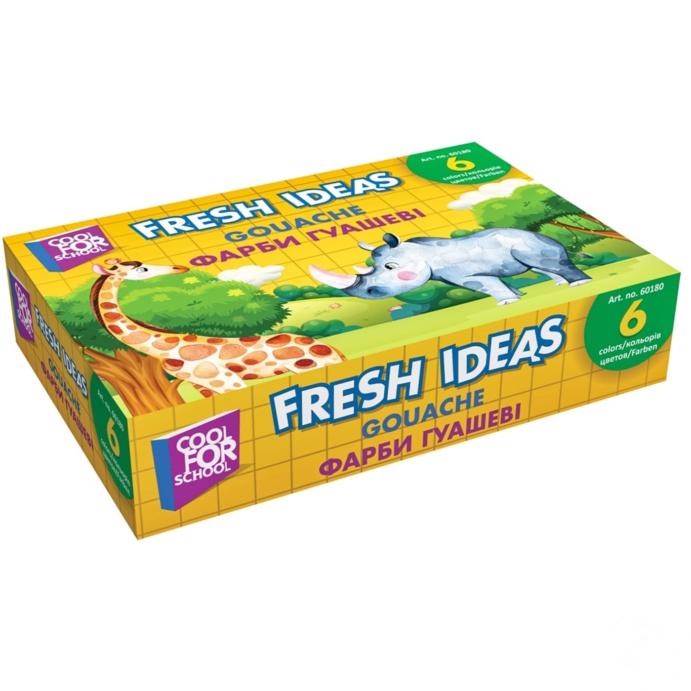 

Краска гуаш Cool For School Fresh Ideas 6 цветовХ10мл