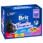 Brit Premium Family Plate Wet Food for Adult Cats 12pcs x 100g