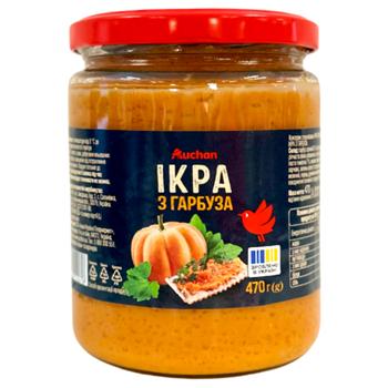 Икра Auchan из тыквы 470г - купить, цены на Чудо Маркет - фото 1