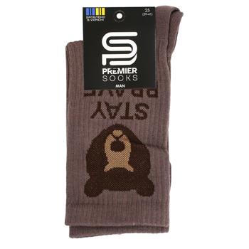 Premier Socks Stay Brave Men's Socks s.25 Brown