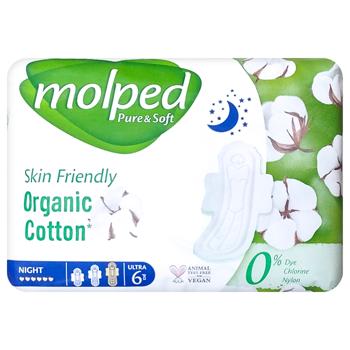 Molped Pure & Soft Night Ultra Sanitary Pads 6pcs - buy, prices for Auchan - photo 1