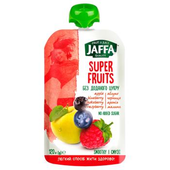 Смузі Jaffa Super Fruits з перетертих яблук, чорниці, аронії та малини 120г - купити, ціни на КОСМОС - фото 1