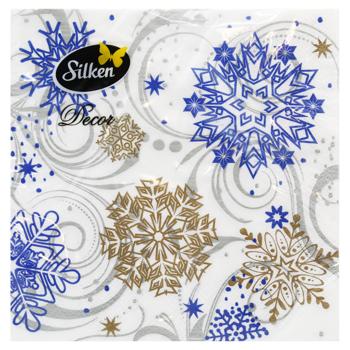 Silken Snowflake 3-Ply Table Napkins with Patterns 33*33cm 18pcs - buy, prices for MegaMarket - photo 1