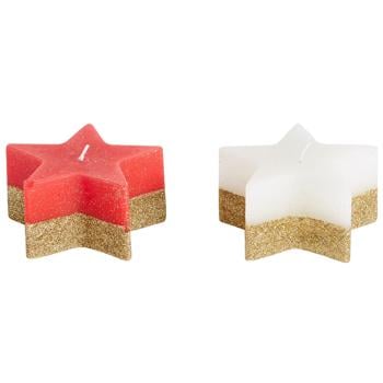 Actuel Red/White Star-candle 5.5cm - buy, prices for Auchan - photo 1