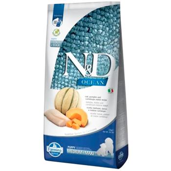 Корм сухой Farmina N&D Ocean с треской, тыквой и дыней для щенков средних и больших пород 12кг - купить, цены на MasterZoo - фото 1