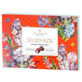 Конфеты Millennium Golden Nut с начинкой и целыми орехами 145г - купить, цены на NOVUS - фото 1