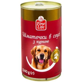 Fine Life Chicken Pieces in Sauce Wet Food for Adult Dogs 1240g - buy, prices for METRO - photo 1