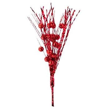 Ветка искусственная Koopman Рождественские ягоды красный 23см - купить, цены на Auchan - фото 1