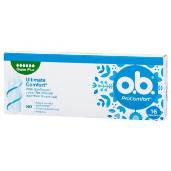 O.B.® Pro Comfort Super Plus Tampons 16pcs - buy, prices for COSMOS - photo 1