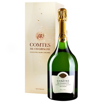 Шампанське Taittinger Comtes Champagne біле брют 12,5% 0,75л - купити, ціни на МегаМаркет - фото 1