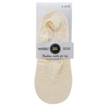 Cool Socks Lace Women's Foot Covers s.23-25 Beige