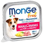 Корм вологий Monge Fruit зі свининою та ананасом для собак 100г