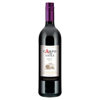 Вино Campo de Chile Merlot красное сухое 13% 0,75л - купить, цены на МегаМаркет - фото 1