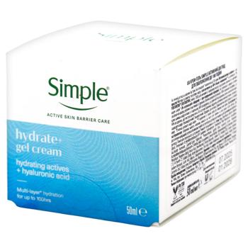 Крем-гель для лица Simple Активный уход для увлажнения до 100 часов 50мл